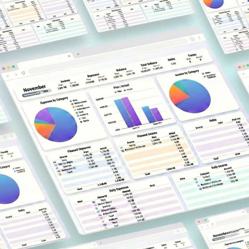 All‑in‑One Finance Tracker Spreadsheet (Income, Expenses, Debts, Trends)